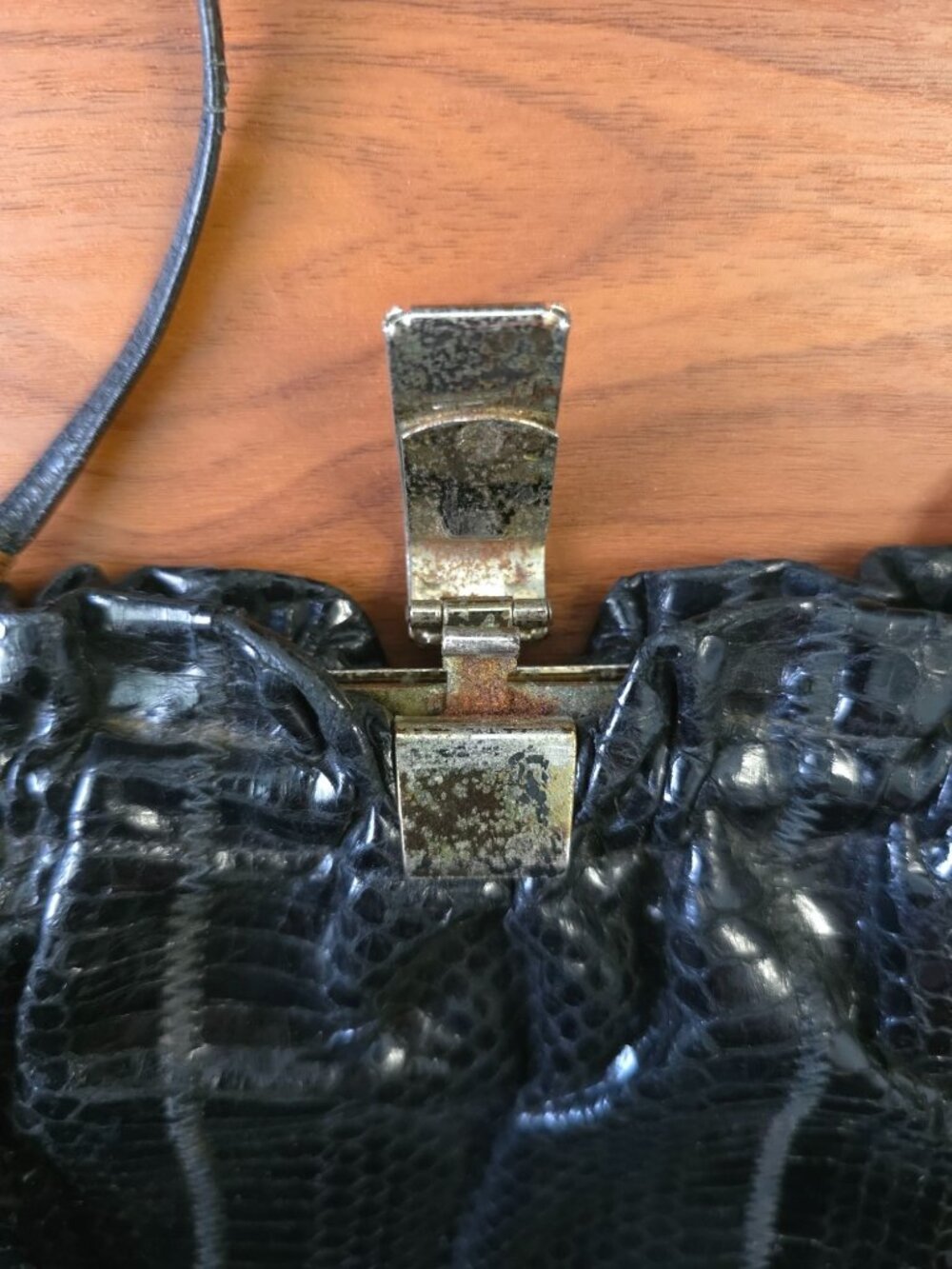 Vintage Sony Studios Wardrobe x BAGS BY SUPREME Black Snakeskin Shoulder Bag - Picture 6 of 11